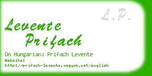 levente prifach business card